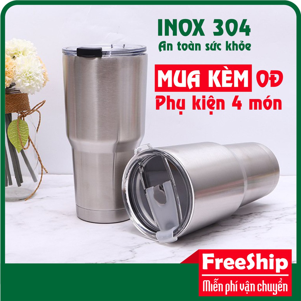 SALE⭐ [DEAL SỐC]⭐🔥 LOẠI 1. Ly giữ nhiệt Inox 304cao cấp [ Tặng kèm túi Ống hút. Cọ] Cốc Giữ nhiệt 8-12H. dung tích 900ml