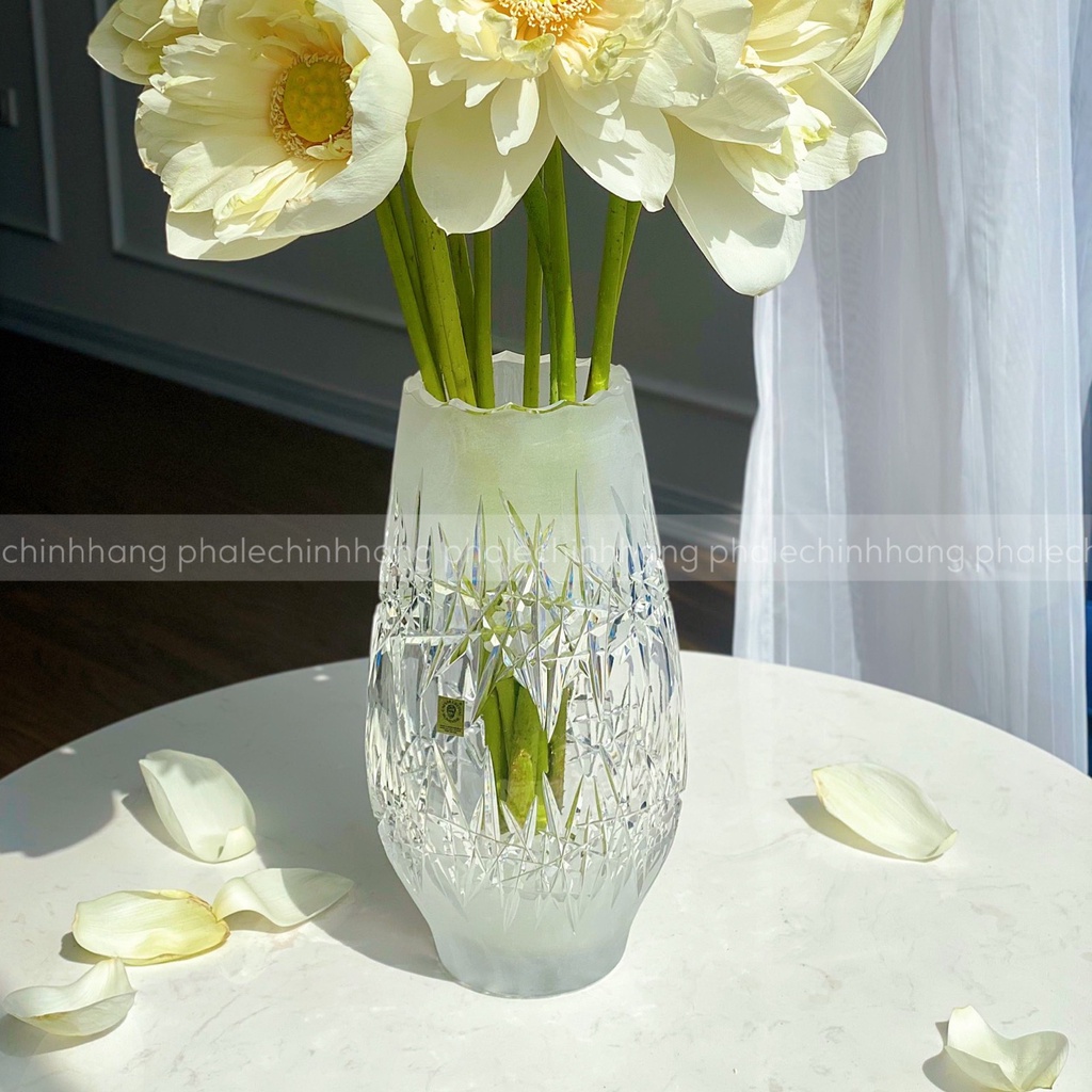 Lọ hoa pha lê chum Jika Caesar Crystal Bohemiae 30cm