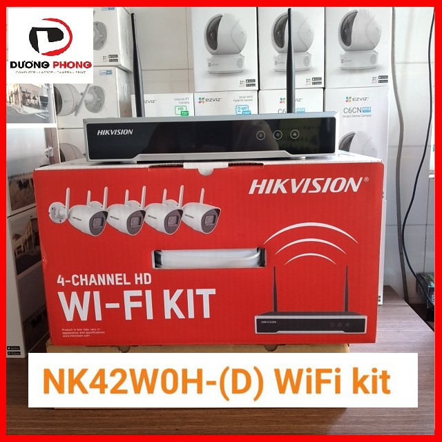 Bộ Kit 4 Camera IP Wifi 2MP Thế hệ mới HIKVISION NK42W0H(D) BH24T Chính hãng