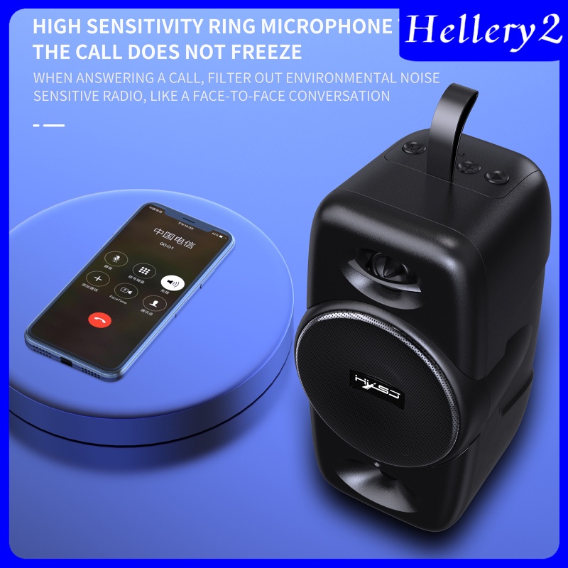 [HELLERY2]Portable Bluetooth 5.0 Speaker Support TF Card Audio Player AUX USB Bass