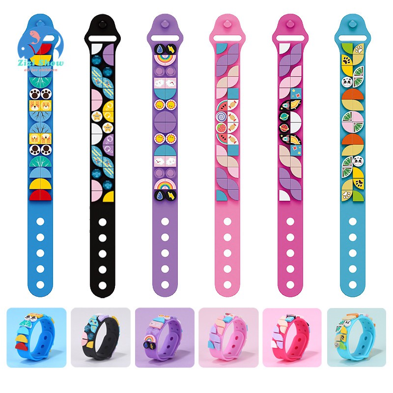 Vòng đeo tay silicone kết hợp khối lắp ghép mô hình lắp ráp sáng tạo cho trẻ em