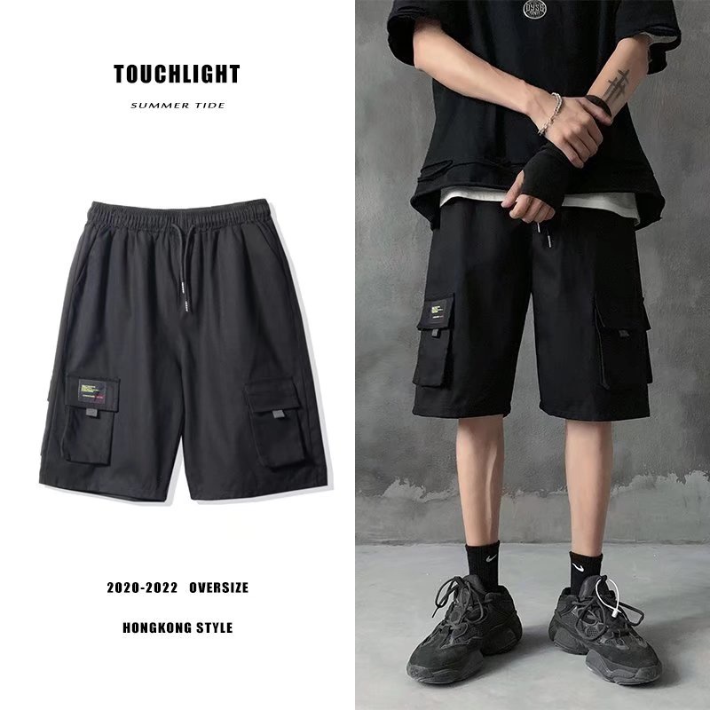 Quần Short Dáng Rộng Nhiều Túi Phong Cách Nhật Bản Thời Trang Cho Nam Size M-3XL