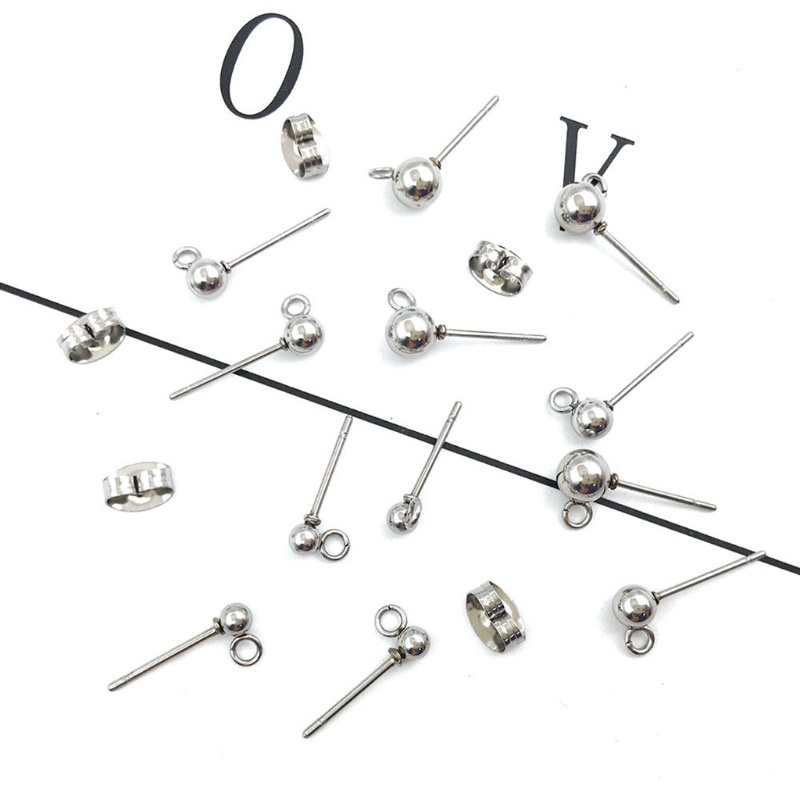 Set 100 Bông Tai Hình Bướm 3 4 5mm Thời Trang Cho Nữ