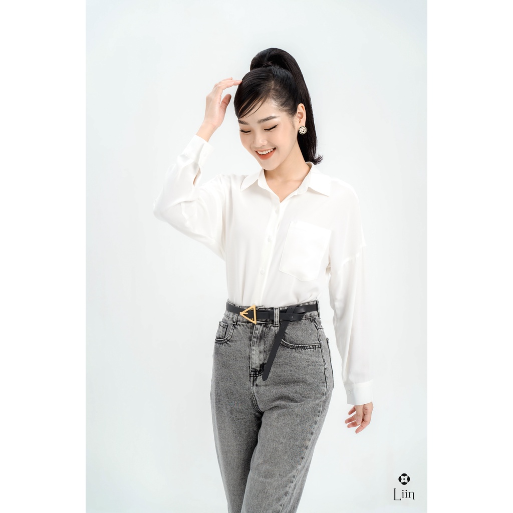 Áo sơ mi basic dài tay chất liệu Đũi 1 Túi form công sở trẻ trung, cá tính Liin Clothing SM3789