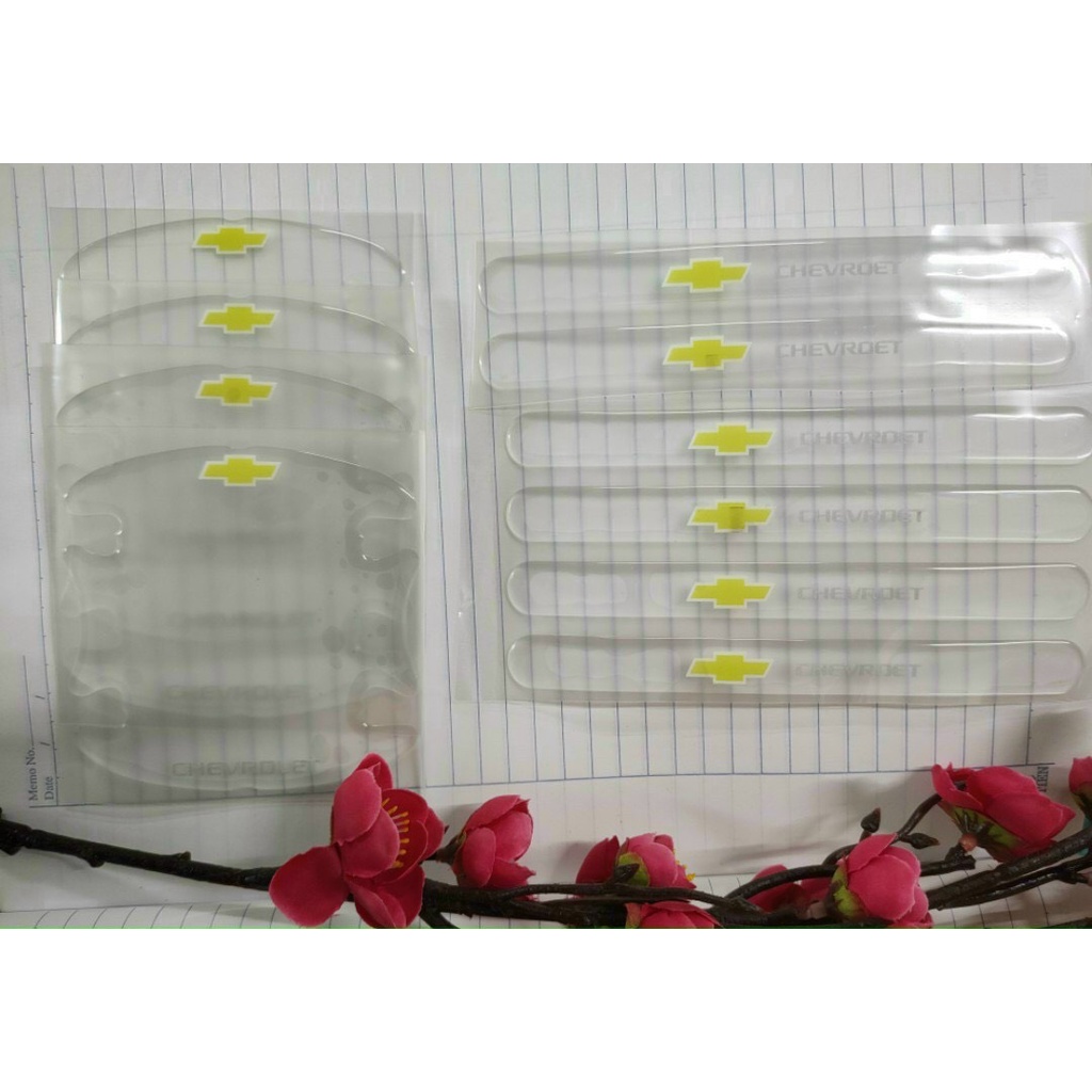 Bộ 10 Miếng Dán Silicon Chống Xước Hõm Cửa, Tay Cửa, Gương Xe Có Logo