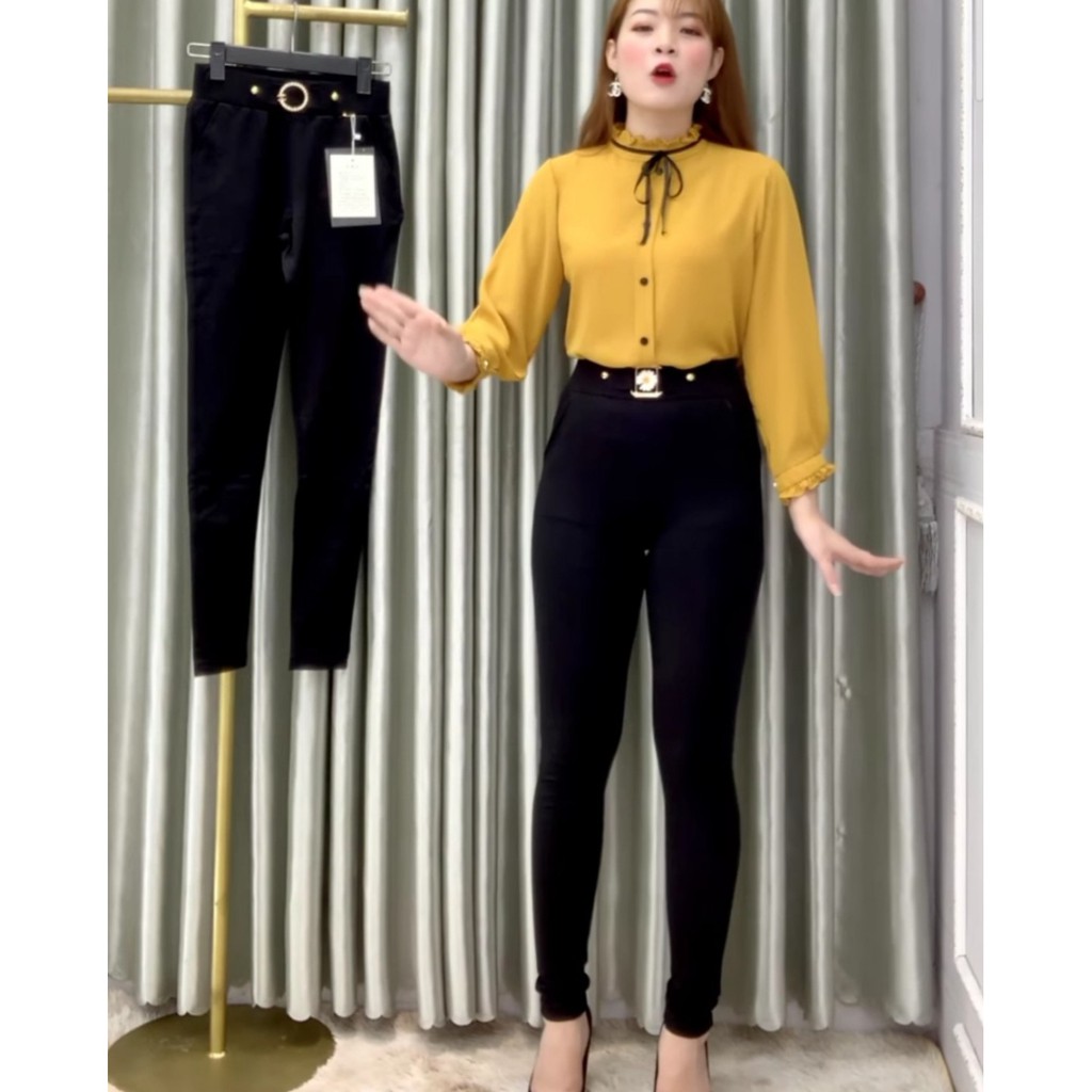 Quần legging nữ ⚡ RẺ VÔ ĐỊCH ⚡ Quần cạp cao đính đá hoa cúc, co dãn 4 chiều, hot trend 2021 | BigBuy360 - bigbuy360.vn