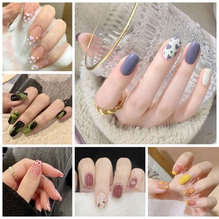 [Hàng mới về] Hộp 24 Móng Tay Giả R181-R200 Màu Trơn Phong Cách Đơn Giản