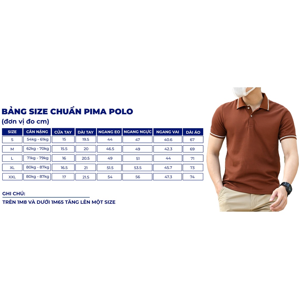 Áo Polo nam The GMEN Pima Polo Shirt bề mặt dệt Double Face siêu mềm mịn, chuẩn form