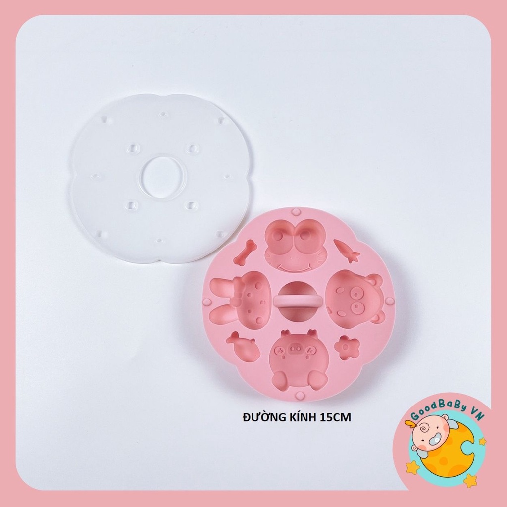 Khuôn silicon làm bánh,làm thạch cho bé hàng cao cấp có nắp đậy Goodbabyvn