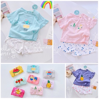 - Bộ cộc tay cotton bozip hoạ tiết dễ thương Miwoo Kid cho bé gái-Đồ bộ dễ thương bé gái 8-20kg