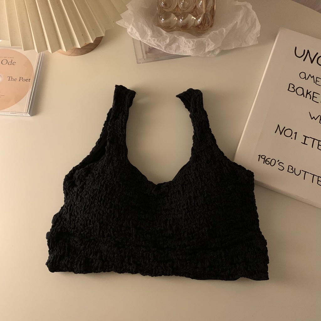 Áo Quấn Ngực Mỏng Ngắn Lưng Xếp Ly Có Thể Tháo Rời Quyến Rũ Mùa Thu