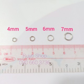 10gr khoen nối trắng (4mm, 5mm, 6mm và 7mm)