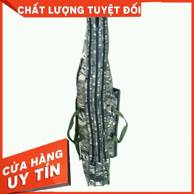 Túi đựng cần câu 150cm 3 ngăn, vải rằn ri chất lượng cao