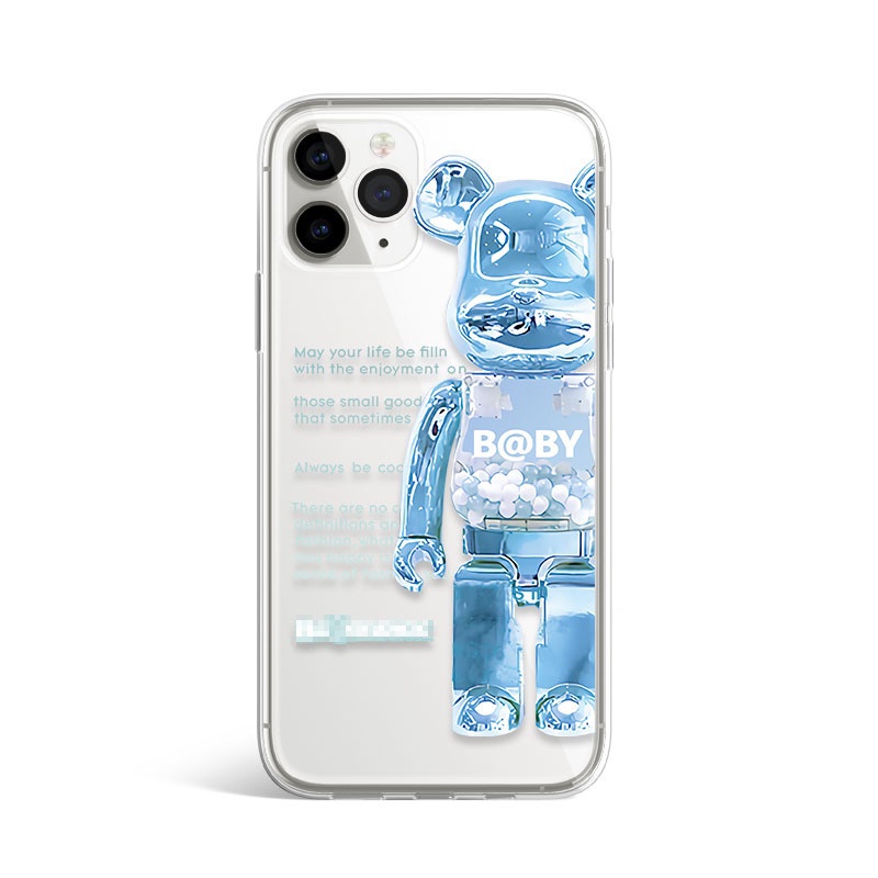 Ốp lưng iphone silicon chống sốc ốp iphone có bảo vệ camera 1 nửa gấu Be@rBrick 6/6plus/7plus/8/x/xsmax/12promax- W02