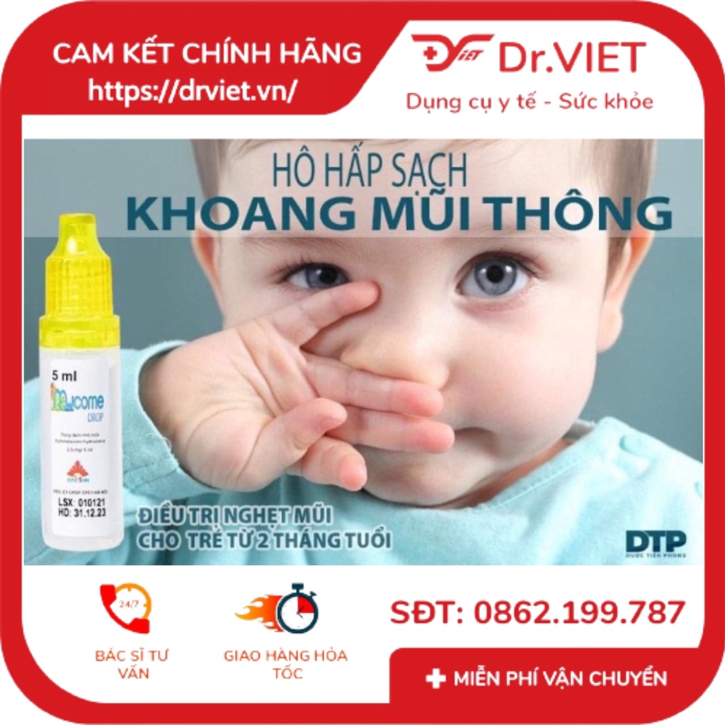 Mucome drop 5ml - Chính hãng - Dung dịch nhỏ mũi hiệu quả của CPC1 - giảm nghẹt mũi, sổ mũi và chảy mũi chiệu quả.