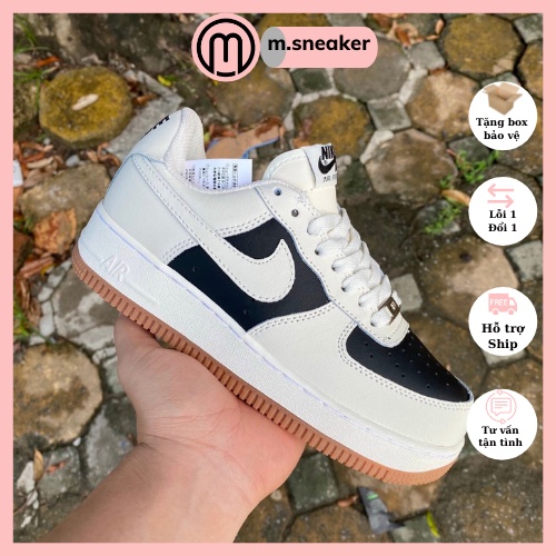Giày thể thao m.sneaker AF1 trắng đen phối màu mới