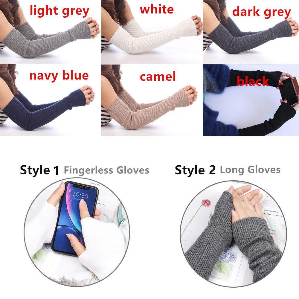 Găng Tay Len Cashmere Không Ngón Cho Nữ