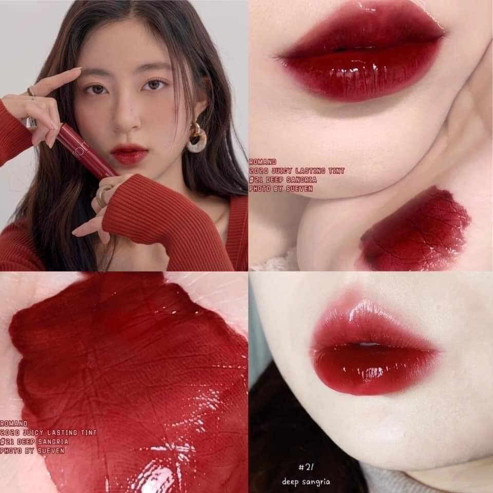 (CAM KẾT AUTH, TEM HIDDEN TAG) Son Romand Juicy Lasting Tint màu #21 Deep Sangria