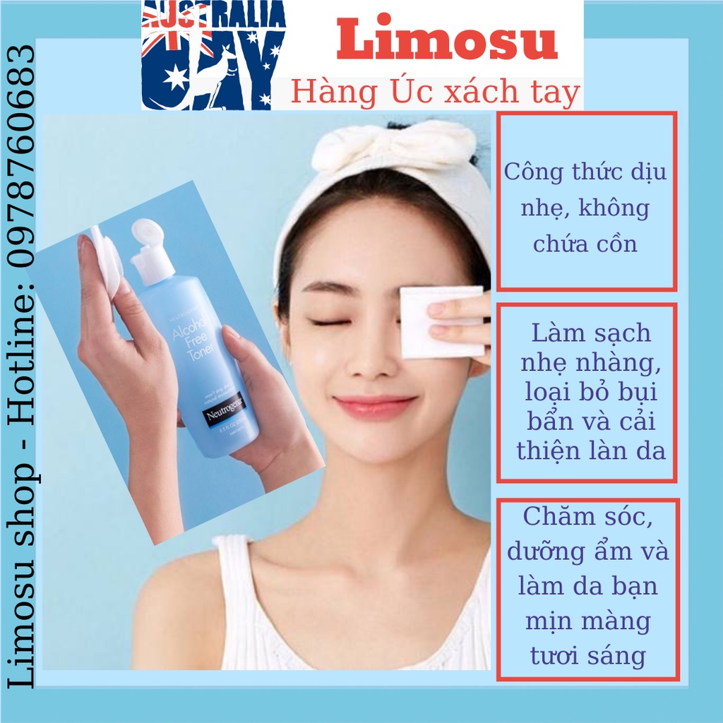 Nước hoa hồng Neutrogena Alcohol Free Toner Không chứa cồn 150ml Limosu