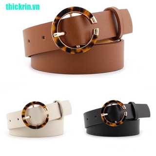 Thắt lưng khoen tròn họa tiết da báo thời trang cho nữ