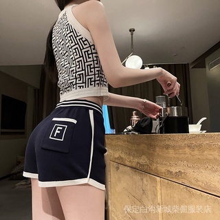 Quần Short Thể Thao Lưng Cao Ống Rộng Phong Cách Hàn Quốc Cho Nữ