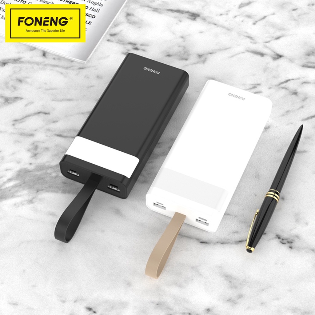 Pin Sạc Dự Phòng FONENG dung lượng 20000mAh 2 Cổng USB và Type-C có đèn LED Chiếu sáng