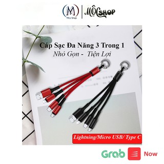 Cáp sạc 3 đầu dòng 2a ligting micro type c iphone android - qt