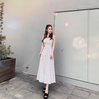 Đầm maxi chấm bi