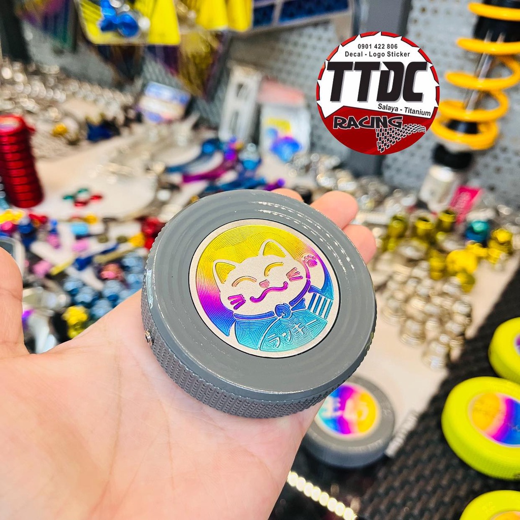 Nắp bình xăng cnc tem logo titan gắn mọi dòng xe ✌