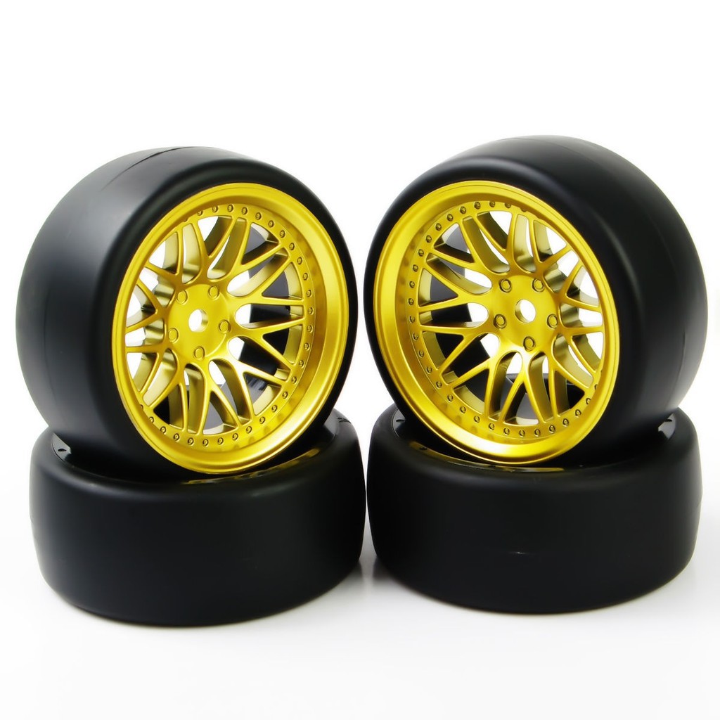 Set 4 bánh xe thay thế cho xe ô tô đồ chơi tỉ lệ 1:10 chất lượng cao