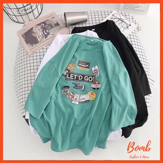 Sale hot! Áo thun form rộng tay lỡ (40-70kg) in chữ LET'D GO cực đẹp,áo phông dáng rộng siêu hot hit giá rẻ