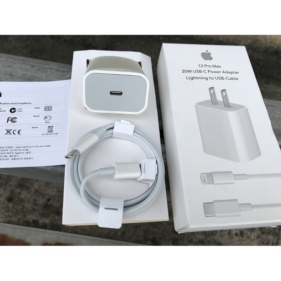 Bộ Sạc Điện Thoại 20W- Bộ Cáp Sạc 12 ProMax PD 20W USB Type-C To Lightning Đạt Chuẩn Sạc Cực Nhanh - BH 6 Tháng