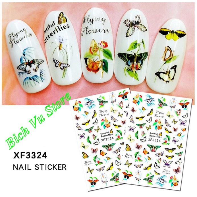 Sticker bướm dán móng 9k/tấm