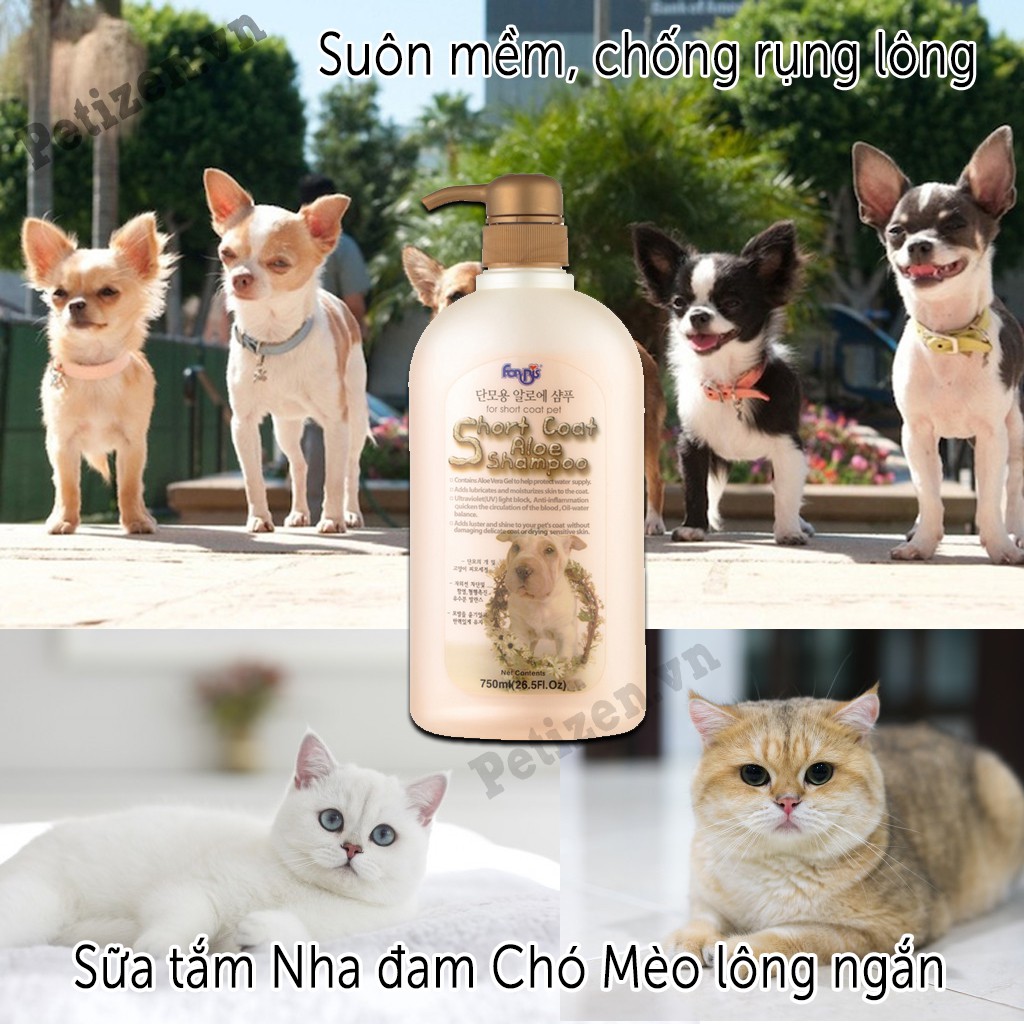 SỮA TẮM DƯỠNG LÔNG NHA ĐAM CHO CHÓ LÔNG NGẮN FORBIS FORCANS 750ML