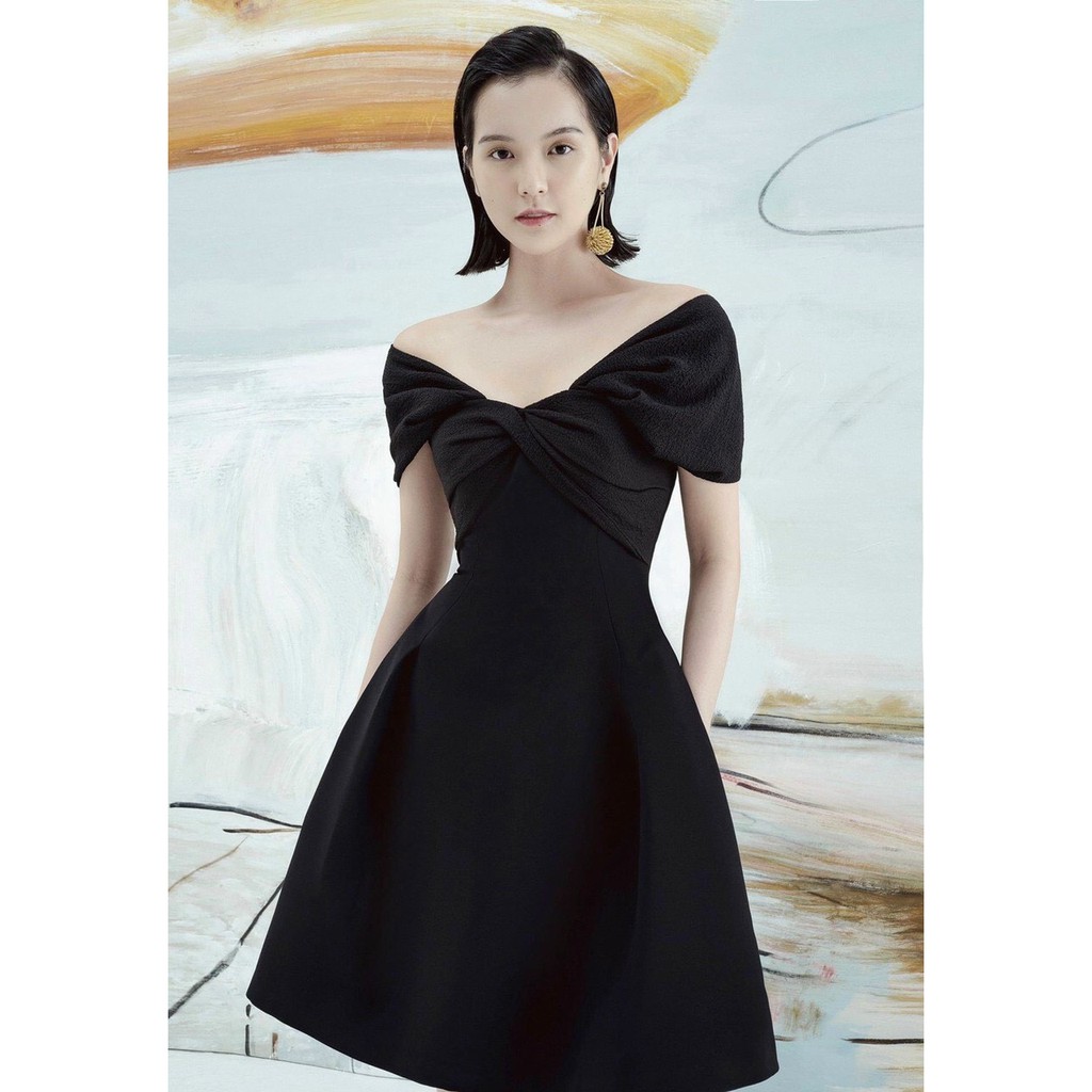 ĐẦM ĐI TIỆC TRỄ VAI XOẮN - DÁNG XÒE MIDI - GD054 | BigBuy360 - bigbuy360.vn