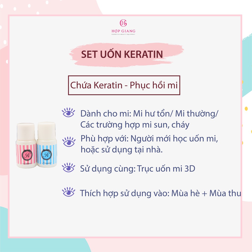 Thuốc Uốn Mi Keratin phục hồi mi sun cháy, mang lại độ cong tự nhiên, độ bền lên tới 2 tháng