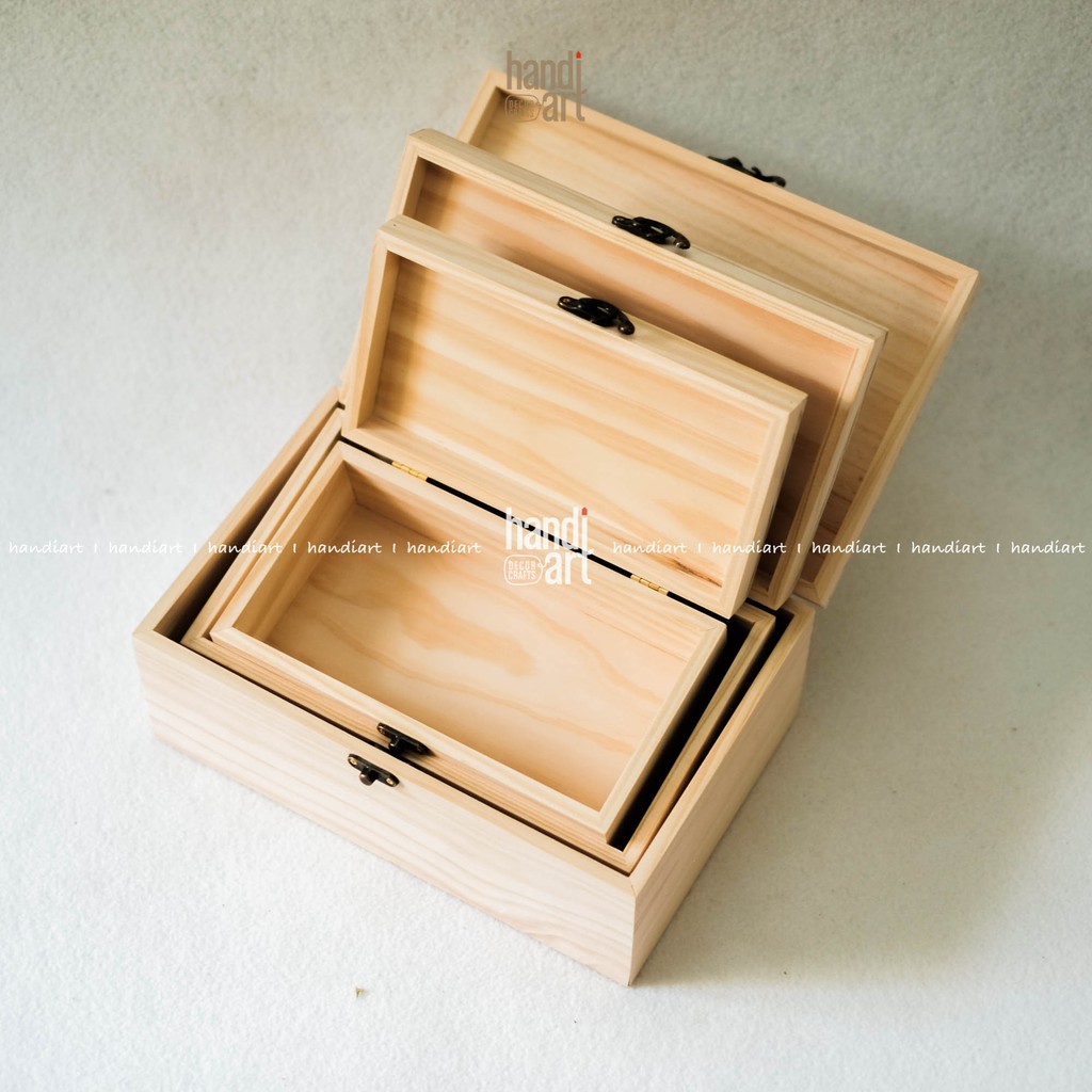 Hộp gỗ chữ nhật, hộp nắp gỗ đựng đồ