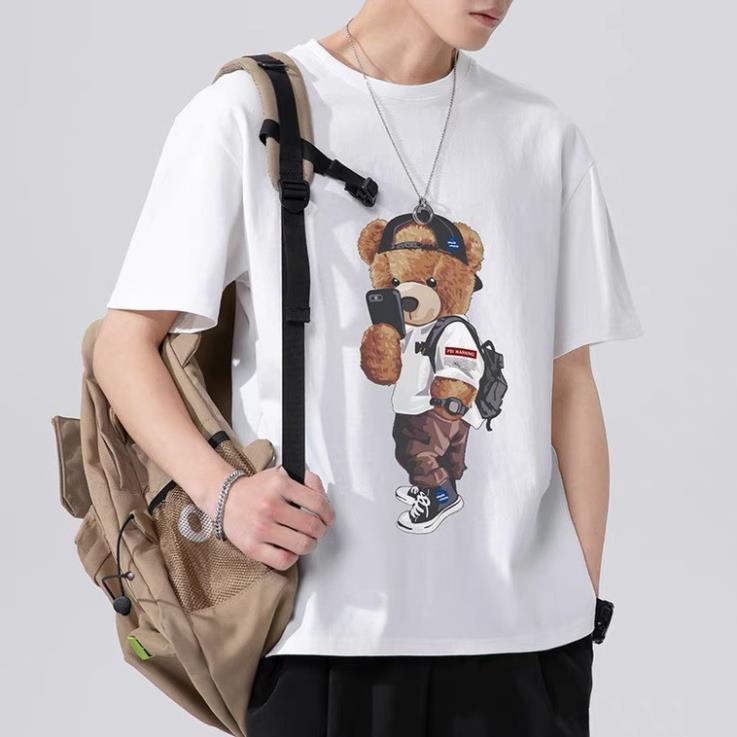 Áo phông Unisex hình Gấu, áo thun form rộng phong cách Hàn Quốc.
