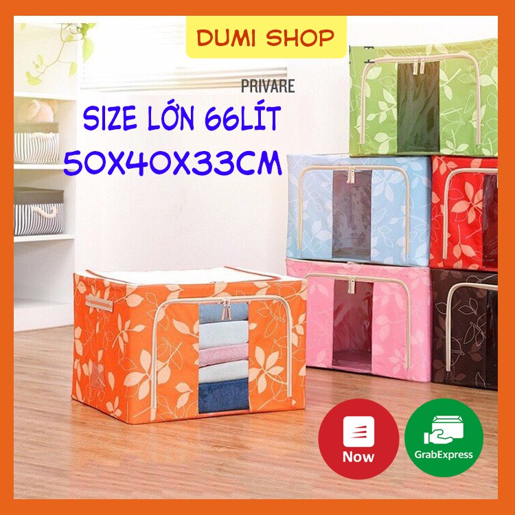 Hộp đựng chăn màn khung thép - Túi đựng quần áo mùng mền cao cấp Size lớn 66Lit Dumi Shop