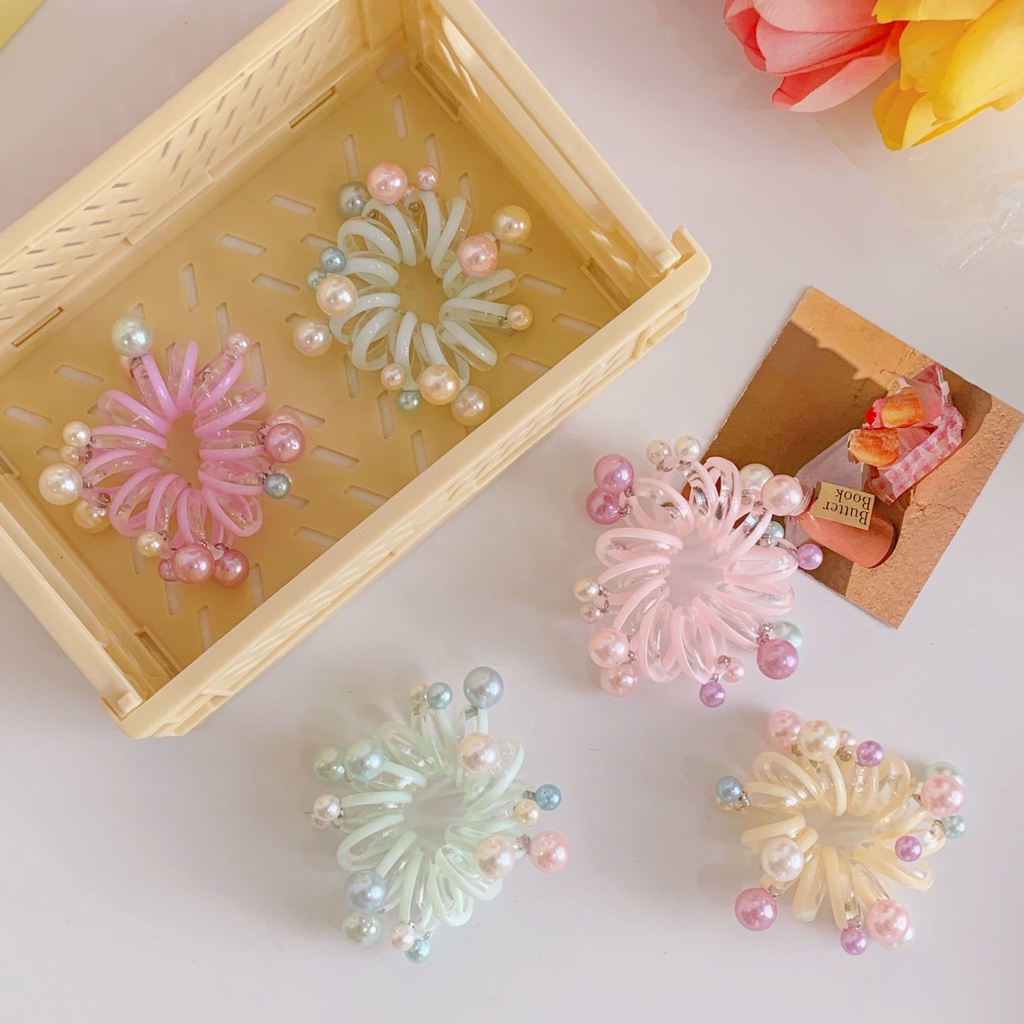 Dây buộc tóc cao su đính ngọc trai giả thời trang dành cho nữ