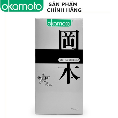 [DEAL SỐC] Bao Cao Su Bao Cao su Okamoto Skinless Skin Vanilla Hộp 10 Cái- Bao cao su thiết kế siêu mỏng mới lạ