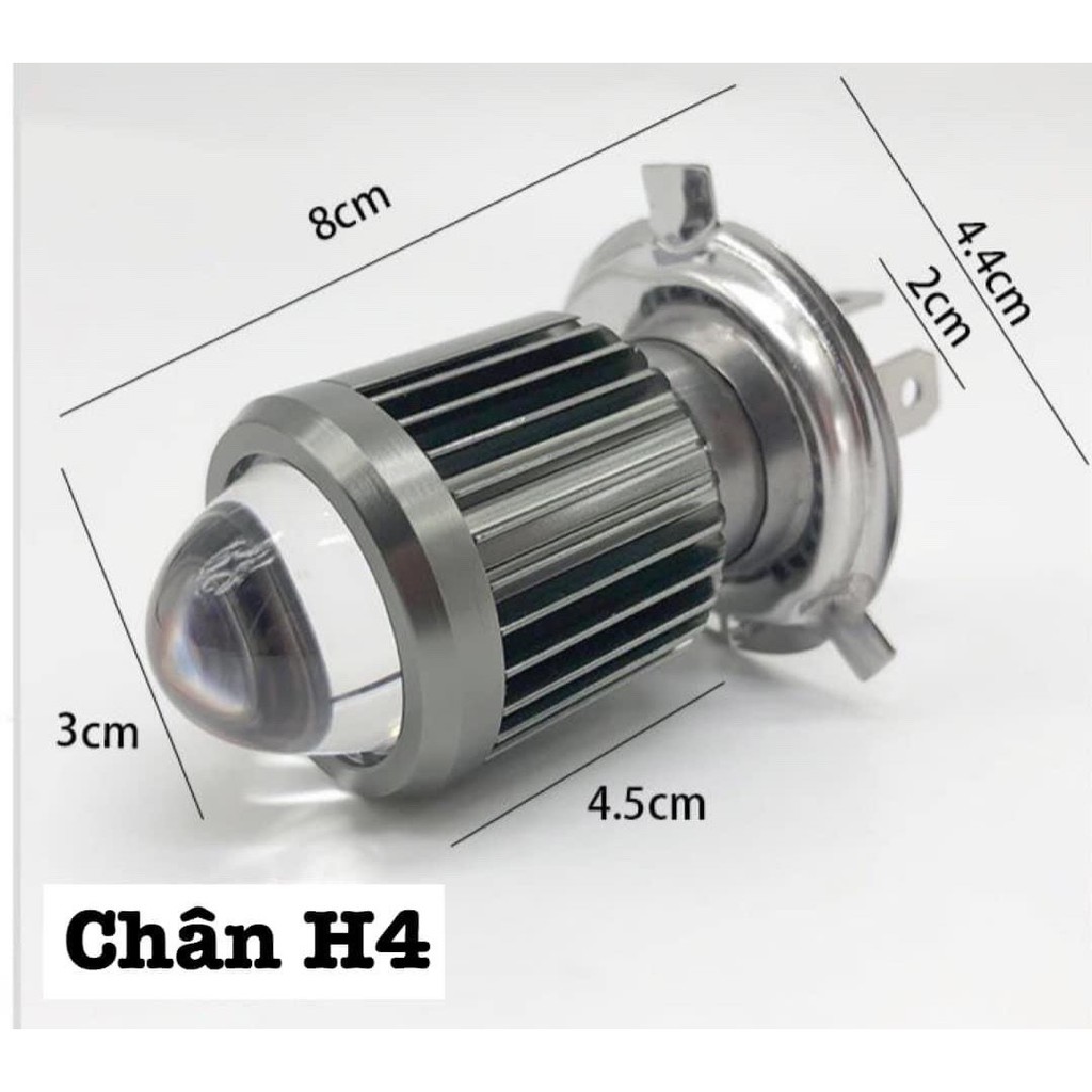 Đèn Pha Led H4 Bi Cầu Mini 2 Màu Cốt Vàng Pha Trắng Siêu Sáng &lt; bảo hành 6 tháng&gt;