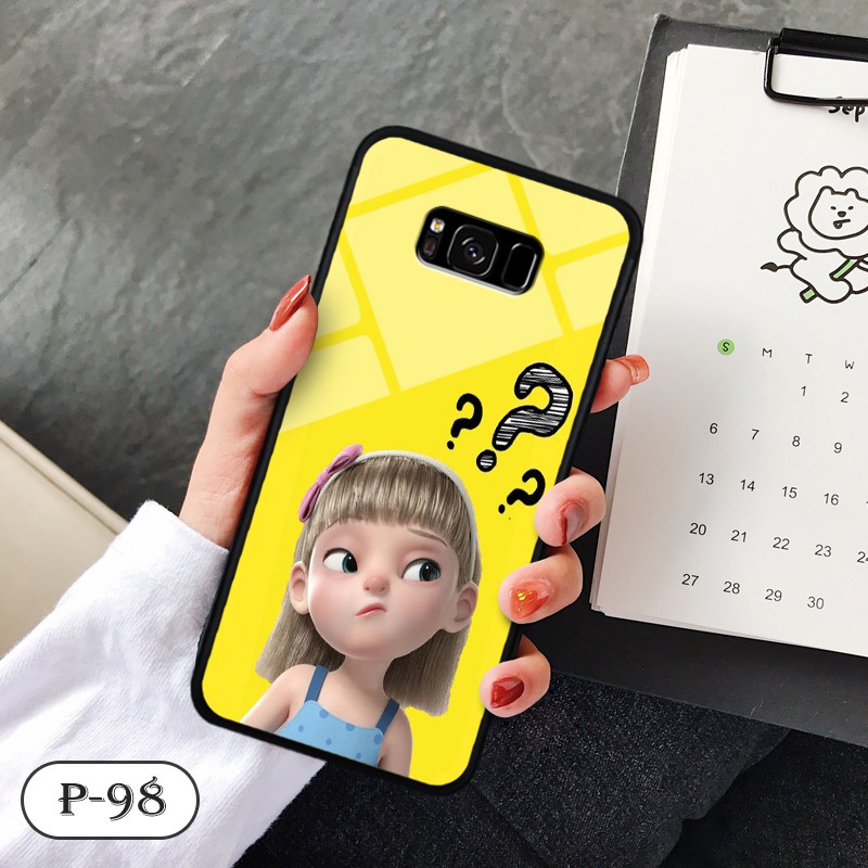 Ốp lưng kính 3D Samsung Galaxy S8/ S8 Plus-cute