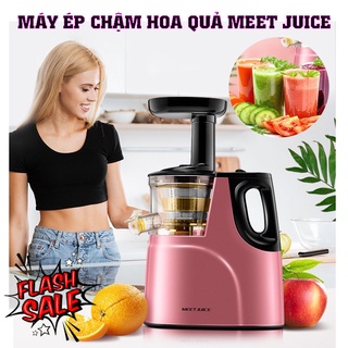 Máy ép chậm hoa quả MEET JUICE, ép rau củ hoa quả, máy ép chậm VẮT KIỆT bã- BẢO HÀNH 1 NĂM, Tặng kèm 2 cốc đựng!