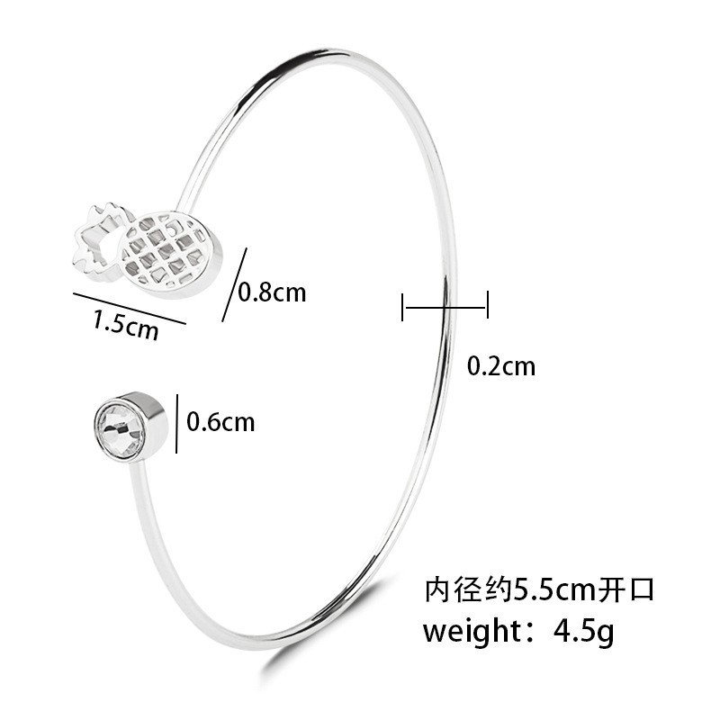 Vòng đeo tay kiểu mở phối hình quả dứa đơn giản cá tính cho nữ | BigBuy360 - bigbuy360.vn