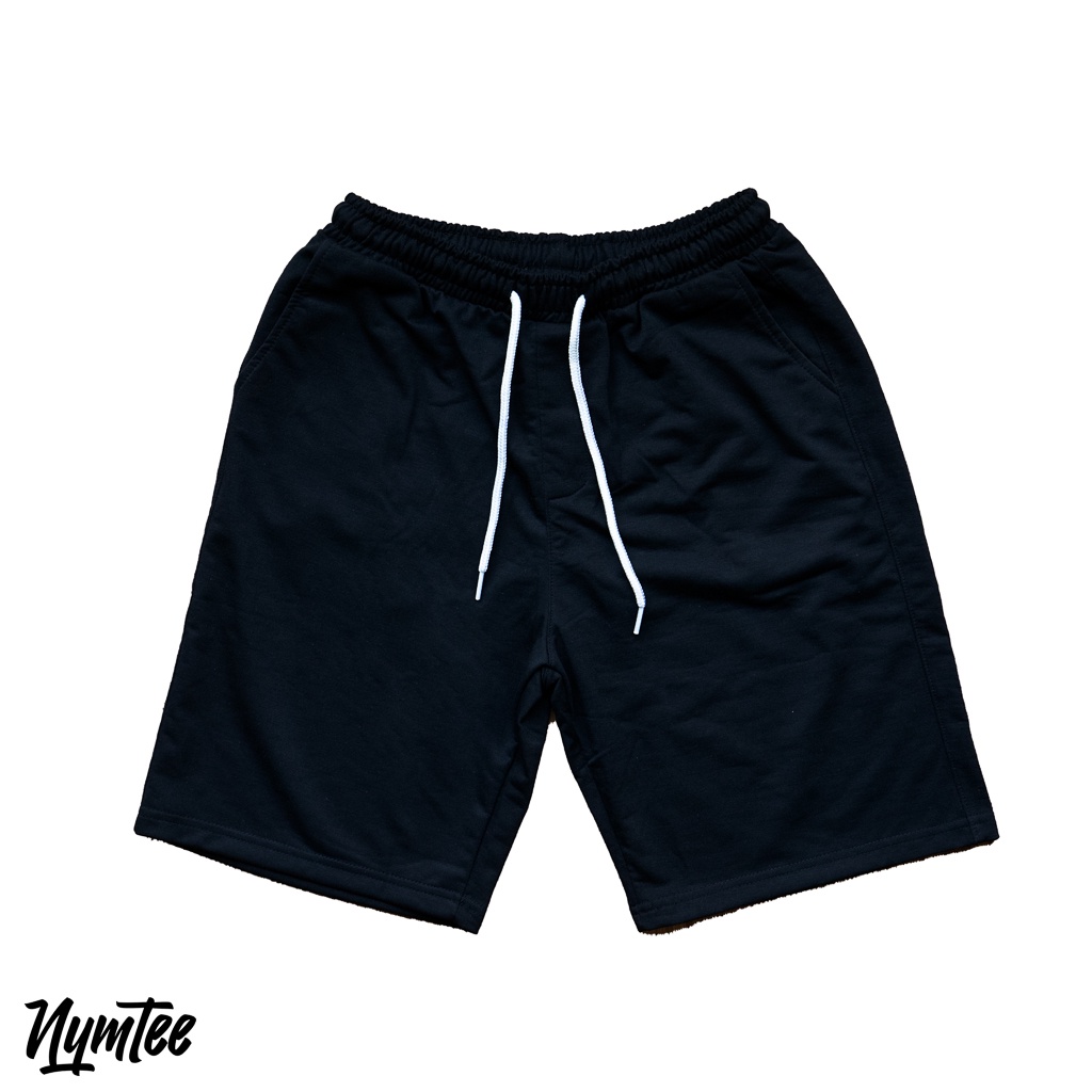 Quần Short Nam Nữ Unisex THUN BASIC Form Rộng - Quần đùi thun trơn co dãn màu đen trắng