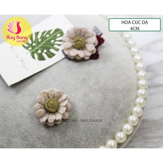 Hoa vải - SP000009 Hoa cúc dạ HQ dùng trang trí kẹp tóc cặp, phụ kiện may mặc