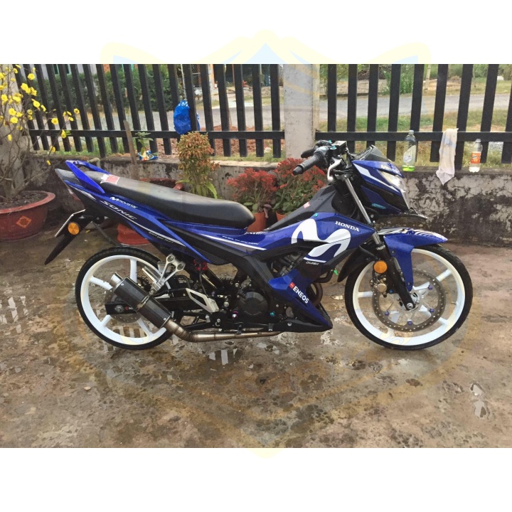 ( Quí khách vui lòng mang ra tiệm cho thợ dán ) Tem sonic 150 movistar xanh