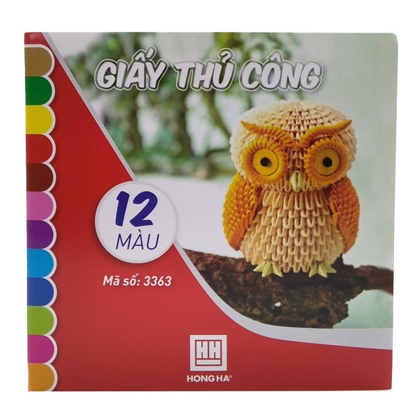 Giấy thủ công Hồng Hà (tặng kèm hồ khô) 12 màu - HH3363