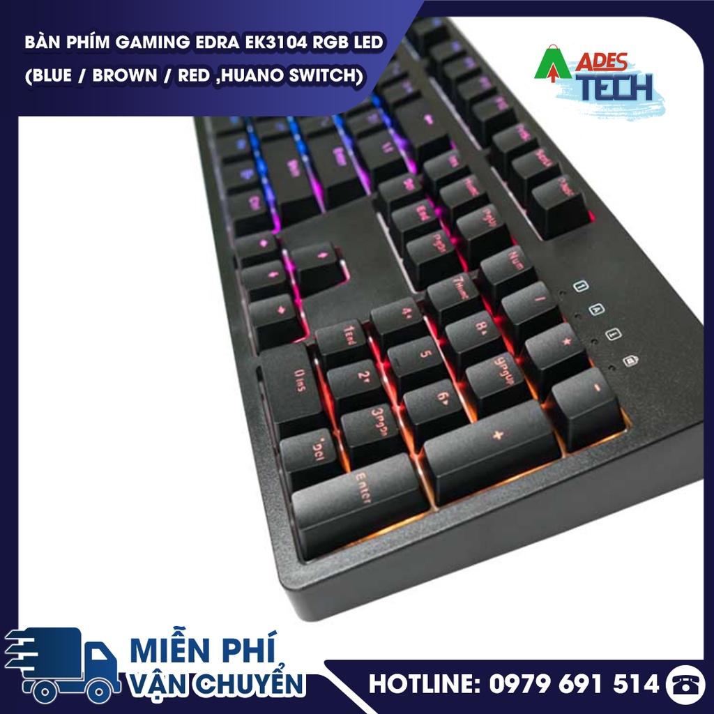 Bàn Phím Cơ Gaming Edra EK3104 LED RGB  | Bảo Hành 24 Tháng
